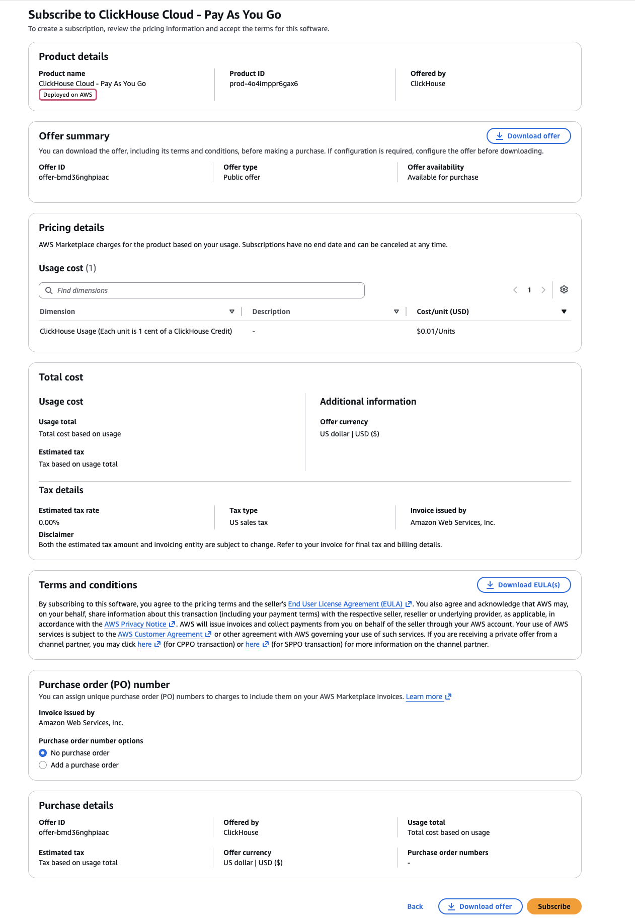 AWS Marketplace 구독